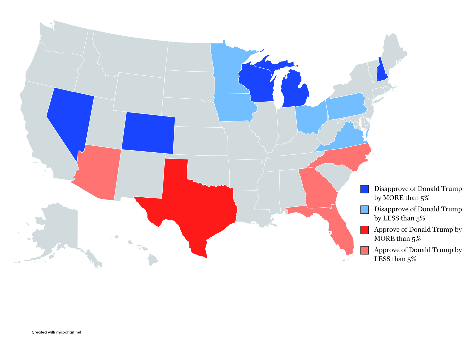 2021 Donald Trump Approval Rating in the Battleground States