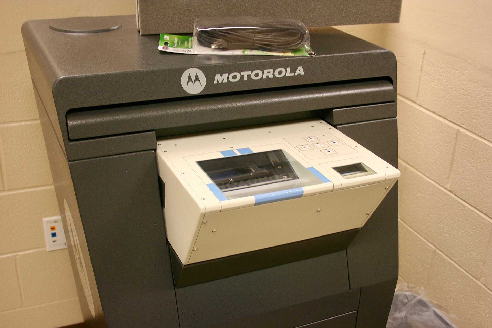 A fingerprint scanner at a prison or jail in the United States