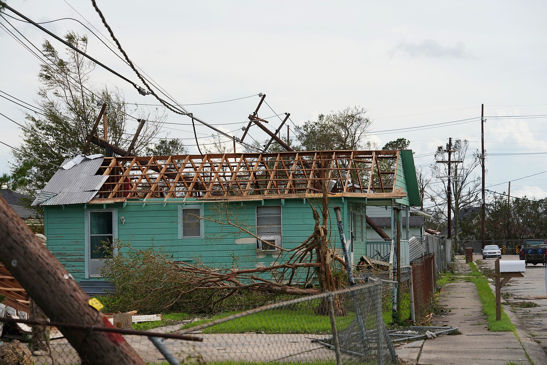 Houma, LA– Texas Task Force 1 doing preliminary damage assessments, etc. Survivors going outside to cool off due to no electricity. Destruction from…