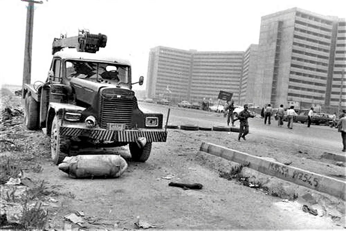 Bombardment of Ekbatan Town (close to Mehrabad Airport), Tehran, Iran by Iraqi forces on the first day of Iran-Iraq war, by Saeed Sadeghi…